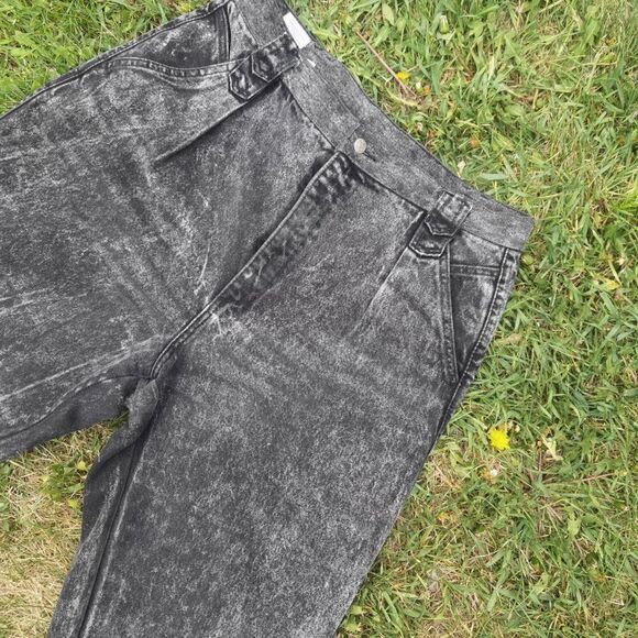 DEADSTOCK Black Vintage 90s Acid Wash High Waist Roper Plus Sized Jeans - Picture 2 of 12